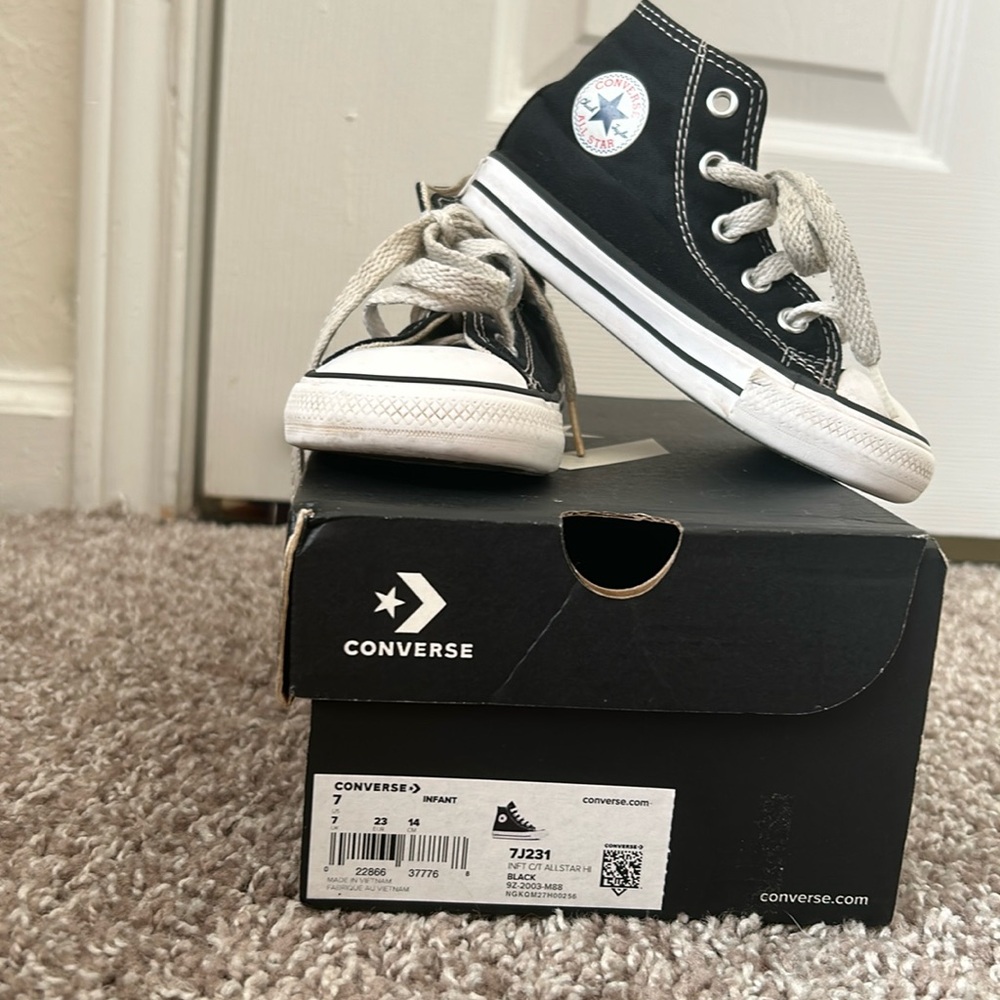 Black and white Converse, Infant size 7